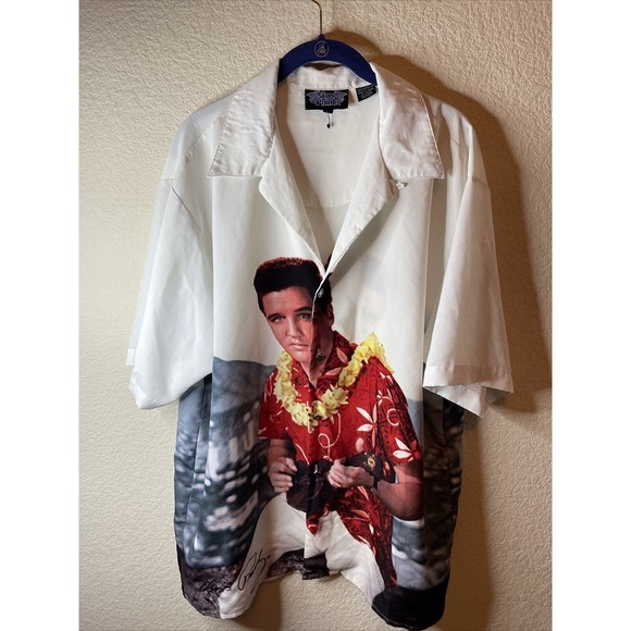 Elvis Presley Enterprises Rare Blue Hawaii Collared short Sleeved shirt Adult L - Picture 1 of 9